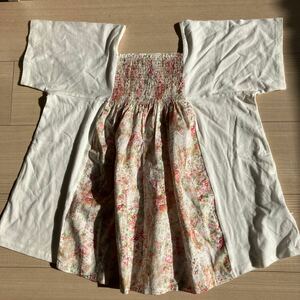 Bonpointボンポワン Floral Liberty Print Panel Smocked Blouse リバティ小花柄半袖Tシャツ 12A 150cmサイズ相当 未着用タグ付き 夏服