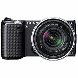 ソニー SONY デジタル一眼α NEX-5 ズームレンズキット ブラック NEX-5K/B(中古品)