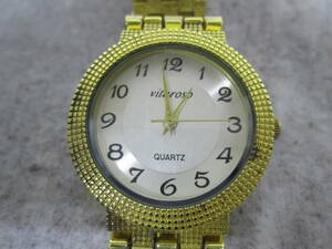 【1213o F7515】 vitaroso 3針 白文字盤 ゴールドカラー 腕時計 時計 ジャンク