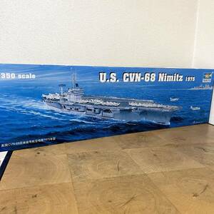 一部組立済 TRUMPETER プラモデル 戦艦/空母 1:350 U.S. CVN-68 Nimitz 1975 アメリカ海軍原子力空母 ニミッツ