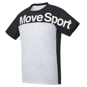 新品【デサント】メッシュTシャツ Mサイズ/ホワイト DMMRJA66 DESCENTE Move Sport 吸水 速乾 ストレッチ グラフィック カモフラ