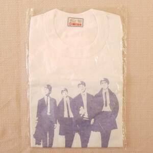 魅惑のバンドT特集! oldデッドストック未開封『朝日生命 / THE BEATLES(ザ・ビートルズ)』半袖Tシャツ 日本製 ホワイト F／販促 ロックT