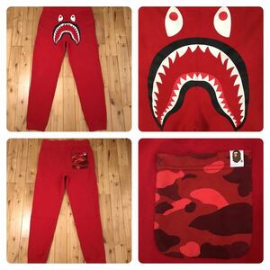 ★XL★ シャーク スウェットパンツ red camo × red shark pants a bathing ape BAPE シャーク エイプ ベイプ アベイシングエイプ 迷彩 132