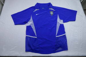 美品　ナイキ NIKE　CBF サッカーブラジル代表　2重生地　半袖ユニフォーム　サイズS　ブルー
