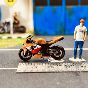 【ZZ-002】1/64 スケール ホンダ CBR600RR レプソル バイク フィギュア ミニチュア ジオラマ ミニカー トミカ