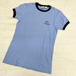1443◎ POLO JEANS ポロ ジーンズ トップス Tシャツ カットソー 半袖 ロゴ プリント 刺繍 ライトブルー レディースS