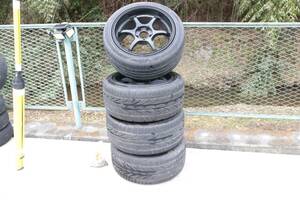 中古品　ADVAN Racing 255/40/ZR17 98w アルミホイールタイヤ4本セット 【来店交換　大歓迎】