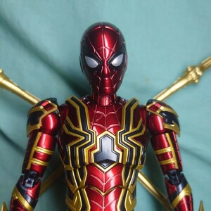 ジャンク ジョイント破損 [AC] 御模道 スーパーヒーロー アイアンスパイダー スパイダーマン フィギュア 本体 フルセット 1/9スケール