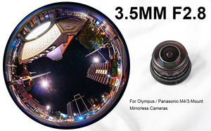 新品☆MEKE 3.5mm f2.8 220度 マニュアルフォーカス サーキュラー 魚眼レンズ オリンパス パナソニック Lumix M4/3 MFT マウントカメラ対応