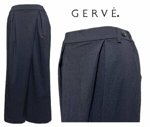 GERVE ジェルベ　清涼　ラップ風　ワイドパンツ　キュロット　紺　size42　11号　L