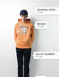 チェスウィック Cheswick UCLA カレッジプリント*アメフト スウェット オレンジ　BEAMS M