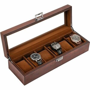 新品◆ ProCase プレゼント-エスプレッソ 贈り物 ディスプレイケース 用 高級な時 木製 6本用 腕時計ケース 270