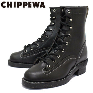 CHIPPEWA チペワ 1935 8inch LACED-TO-TOE LOGGER BOOTS 8インチ レーストゥトゥ ロガーブーツ BLACK-US9E-約27cm