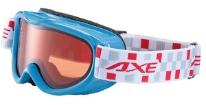 新品 子供用 AXE アックス ゴーグル 日本製 ax250-wd BU ブルー 曇り止め ダブルレンズ ヘルメット メガネの上から着用 スキー スノボー