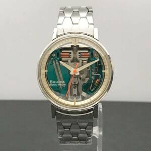 【稼働品 WORKING/動画あり】BULOVA ACCUTRON Spaceview/ブローバ アキュトロン スペースビュー/スケルトンダイヤル/音叉時計/214/M9