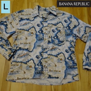 BANANAREPUBLIC ネルシャツ【 身幅 約 １２０ cm 】バナナリパブリック 北欧総柄