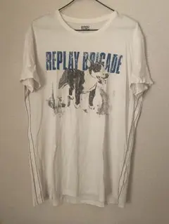REPLAY  リプレイ　プリント　Tシャツ 白　サイズL  90s メンズ