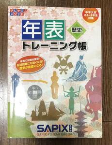 サピックスメソッド 歴史年表トレーニング帳 中学入試小5・6年生対象 綺麗な状態です♪SAPIX サピックス小学部 社会