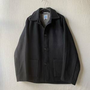 イングランド製 Vintage ウール ジャケット / L ブラック カバーオール コート ユーロ ビンテージ C3-12007-9690