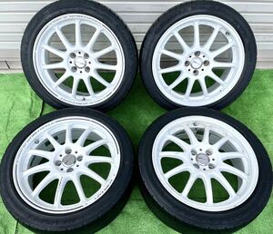 希少 WORK EMOTION 11R ワークエモーション 17インチ 215/45R17 2019年 4本 7J PCD100 4H +38 スイフト アクア フィット ヴィッツ 等