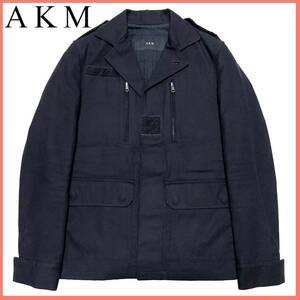 AKM エイケイエム B043 ミリタリー フライト ジャケット JKT ブルゾン コート ジャンパー アウター 黒 ブラック M wjk junhashimoto