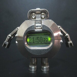 ほぼ美品 TOKIMA トキマ BANDAI バンダイ デジロボ 変形 ロボット クォーツ デジタルウォッチ 腕時計 シルバーカラー