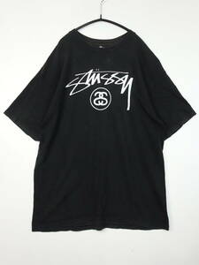 C206/Stussy/ステューシー/半袖Tシャツ/ブラック/クルーネック/ロゴ/メンズ/Lサイズ