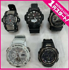 【6AS光03005E】★1円スタート★CASIO★カシオ★G-SHOCK★Gショック★腕時計★クォーツ★電波ソーラー★アナデジ★5点★稼働★