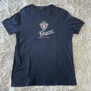 グッチ『圧倒的高級感』GUCCI クレストロゴ ヴィンテージ Tシャツ カットソー 半袖 ブラック 黒 Lサイズ メンズ