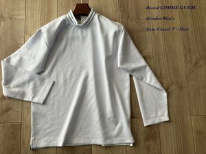 新品 COMME CA ISM MEN コムサイズム モックネック ロングスリーブ 長袖Tシャツ 01ホワイト Lサイズ 60TE30 定価4,400円