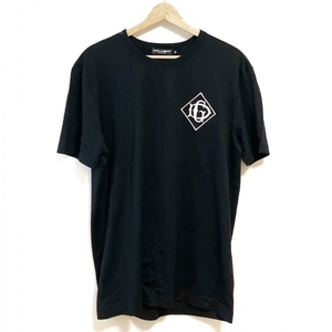 ドルチェアンドガッバーナ DOLCE&GABBANA 半袖Tシャツ サイズ50 M - 綿 黒×アイボリー メンズ クルーネック 美品 トップス