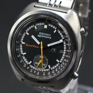 R6.4月OH済 SEIKO Speed-Timer セイコー 5スポーツ スピードタイマー 6139-7012 自動巻 クロノ 諏訪 デイデイト 純正ブレス コマ付 メンズ