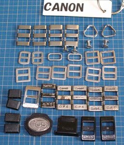 [eiA52]canon　キャノン CPE ストラップ パーツ 取り付け 金具 strap parts EOS ロゴ　 アクセサリー シューキャップ　まとめて