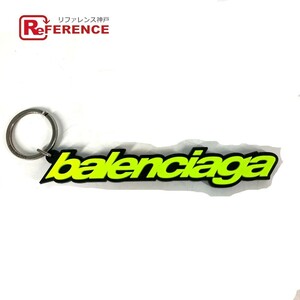 美品 BALENCIAGA バレンシアガ ロゴ バッグチャーム キーホルダー ブラック メンズ【中古】