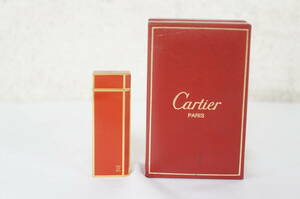 Cartier カルティエ 五角形 ペンタゴン レッド×ゴールド系 ガスライター 箱付き 4504276091