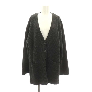 トーテム Deuxieme Classe取り扱い 23AW Ribbed Wool カーディガン ニット 長袖 オーバーサイズ S チャコールグレー レディース