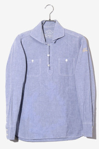 TMT ティーエムティー L/SL CAPRI PULLOVER SHIRT カプリ プルオーバー シャツ コットン リネン ハーフボタン 長袖シャツ S BLUE ブルー TS