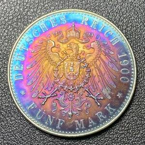 銀貨　古銭　1900年　ドイツ　ウィリアム 2 世　国章　双頭の鷲　大型　コイン　硬貨　 2マーク