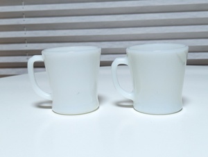 ファイヤーキング ミルクガラス マグカップ 2個セット ホワイト USA