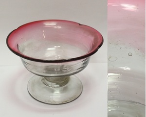 収集家のコレクション 気泡入 時代物 氷カップ ガラスの器　1223R1r
