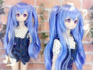 ●ドールウィッグ*プレミアムツインカール*あじさい色*9～9.5インチ（MDD DD SD SmartDollなど）●doll wig*dollwig●