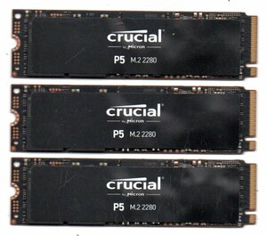 m2 SSD ★ crucial　P5 M.2 2280　SSD HDD　1000GB　３枚セット ☆ MODEL：CT1000P5SSD8 ☆ 健康状態：正常 ☆