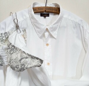 極美品《サイズXL / フローラルジャガード》ポールスミス コレクション 花柄 フラワー 長袖 白シャツ ドレスシャツ 総柄 ホワイトシャツ