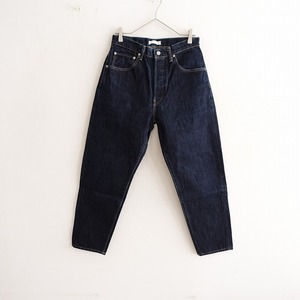 ハツキ HATSKI *ルーズテーパードデニムパンツ*2コットンセルビッチインディゴネイビーボタンフライUNISEX(2-2403-320)【20D42】