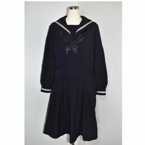 山梨県 南アルプス市立 白根巨摩中学校 冬服 前開き 生セーラー服 ＋ スカート ＋スカーフ まとめて[学校][制服][コスプレ]