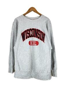 Champion◆90s/刺繍タグ/WISCONSIN/USA製/スウェット/XL/コットン/GRY