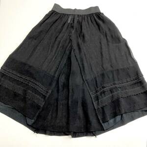 AD2005 COMME des GARCONS レース 装飾 変形 シースルー ロング スカート ブラック 黒 コムデギャルソン シアー VINTAGE archive 3110241