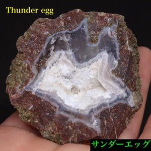 【送料無料】オレゴン州産 サンダーエッグ 原石 水晶 76,3g AG297 瑪瑙 鉱物　天然石 パワーストーン 原石