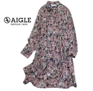 エーグル リバティプリント AIGLE LIBERTY PRINT シャツワンピース S