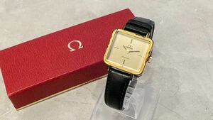 ◇OMEGA DEVILLEオメガ デビル スクエア 角型 手巻き1970年代 アンティーク ゴールド文字盤 レディース腕時計◇